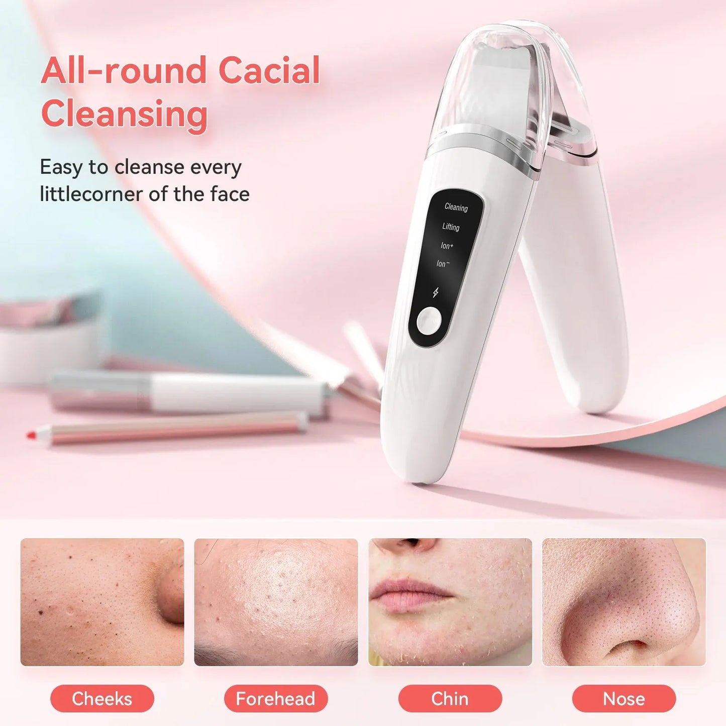 Ultrasonic Skin Scrubber Face Skin Spatula Facial Spatula for Deep Cleansing Blackhead Remover Pore Facial Shovel Cleaner Beauty